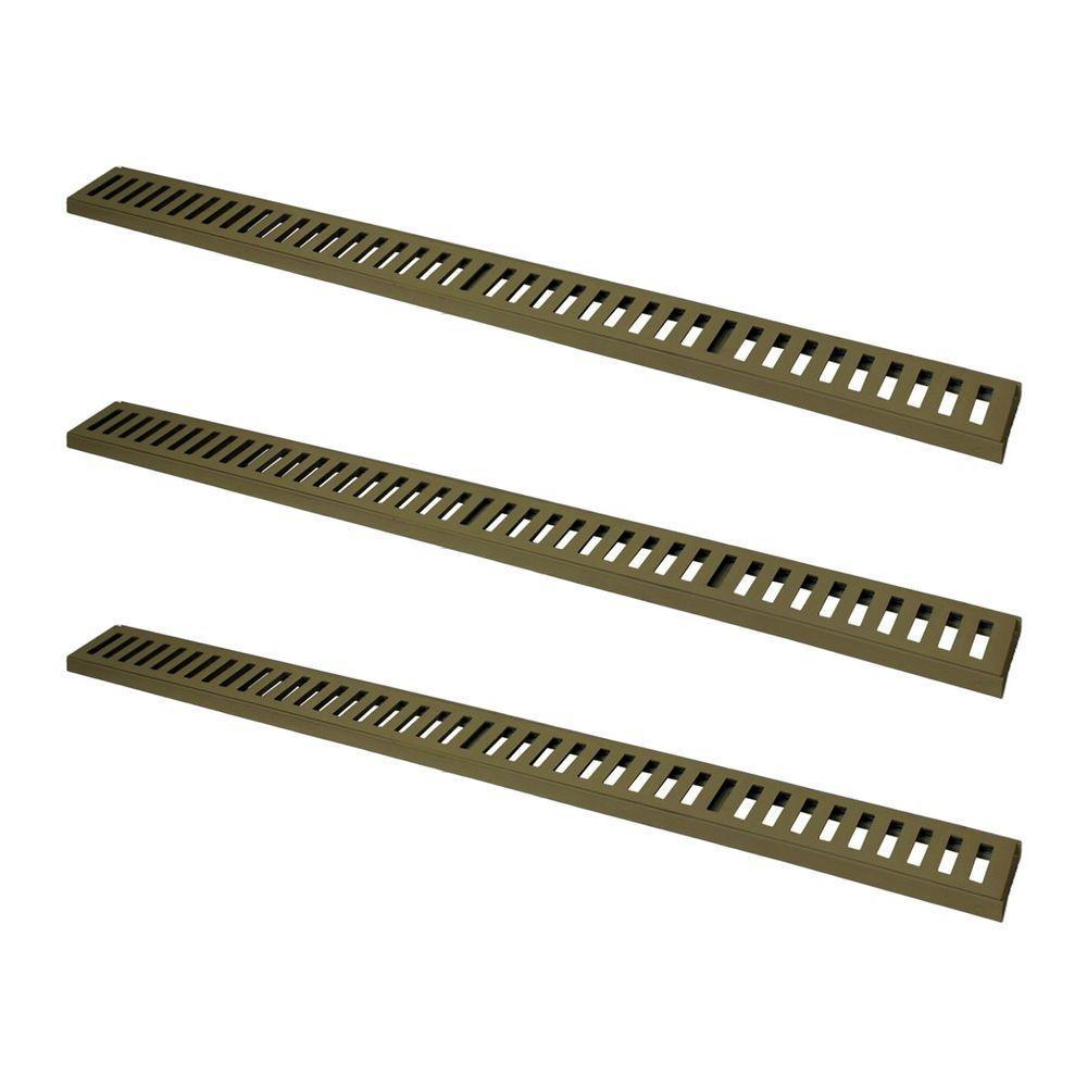 Kit 3 Ralo Grelha Linear Caixilho Em Alumínio Fendi 10x100cm - 1