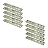 Kit 10 Ralo Grelha Linear Caixilho Em Alumínio Bege 20x50cm - 1