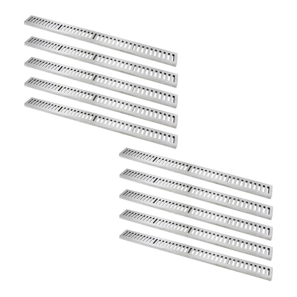 Kit 10 Ralo Grelha Linear Caixilho Alumínio Polido 20x100cm - 1