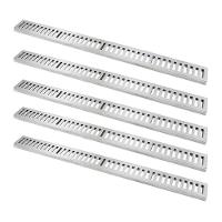 Kit 5 Ralo Grelha Linear Caixilho Alumínio Escovado 15x100cm - 1