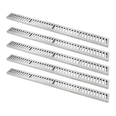 Kit 5 Ralo Grelha Linear Caixilho Alumínio Polido 15x100cm