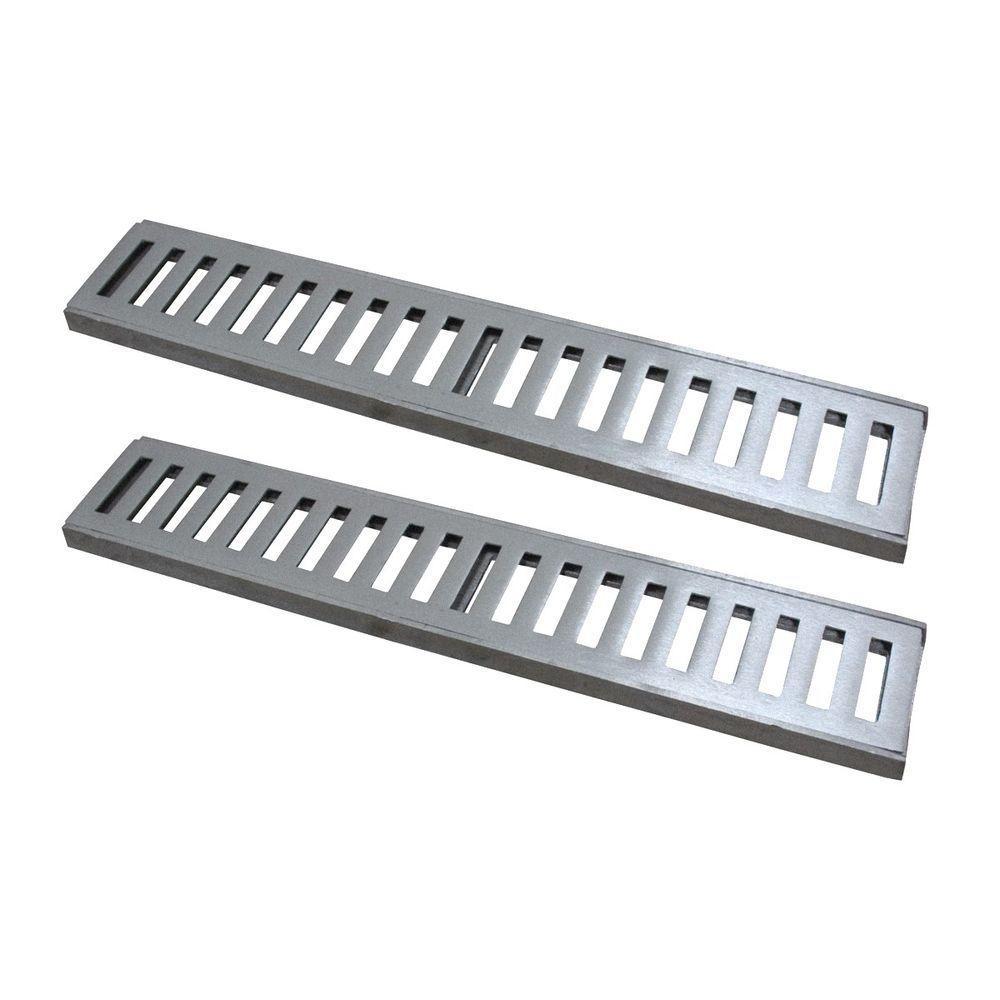 Kit 3 Ralo Grelha Linear Caixilho Alumínio Escovado 10x50cm - 1