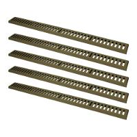 Kit 5 Ralo Grelha Linear Caixilho Em Alumínio Fendi 20x100cm - 1