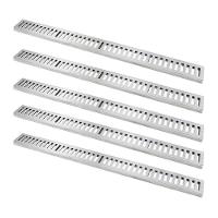 Kit 5 Ralo Grelha Linear Caixilho Alumínio Escovado 20x100cm - 1