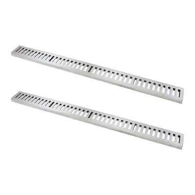 Kit 2 Ralo Grelha Linear Caixilho Alumínio Polido 10x100cm