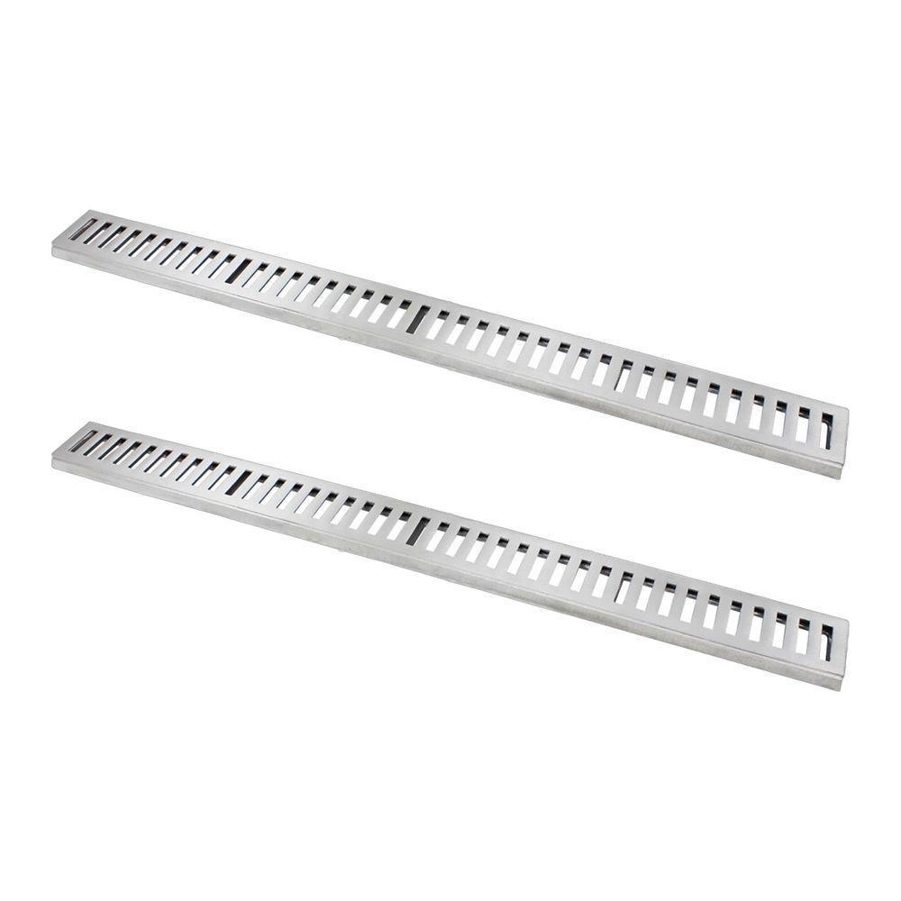 Kit 2 Ralo Grelha Linear Caixilho Alumínio Polido 15x100cm - 1