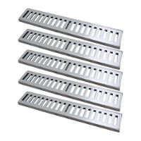 Kit 5 Ralo Grelha Linear Caixilho Em Alumínio Polido 20x50cm - 1