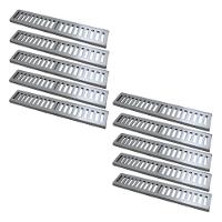 Kit 10 Ralo Grelha Linear Caixilho Alumínio Escovado 10x50cm - 1
