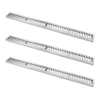 Kit 3 Ralo Grelha Linear Caixilho Alumínio Polido 15x100cm - 1