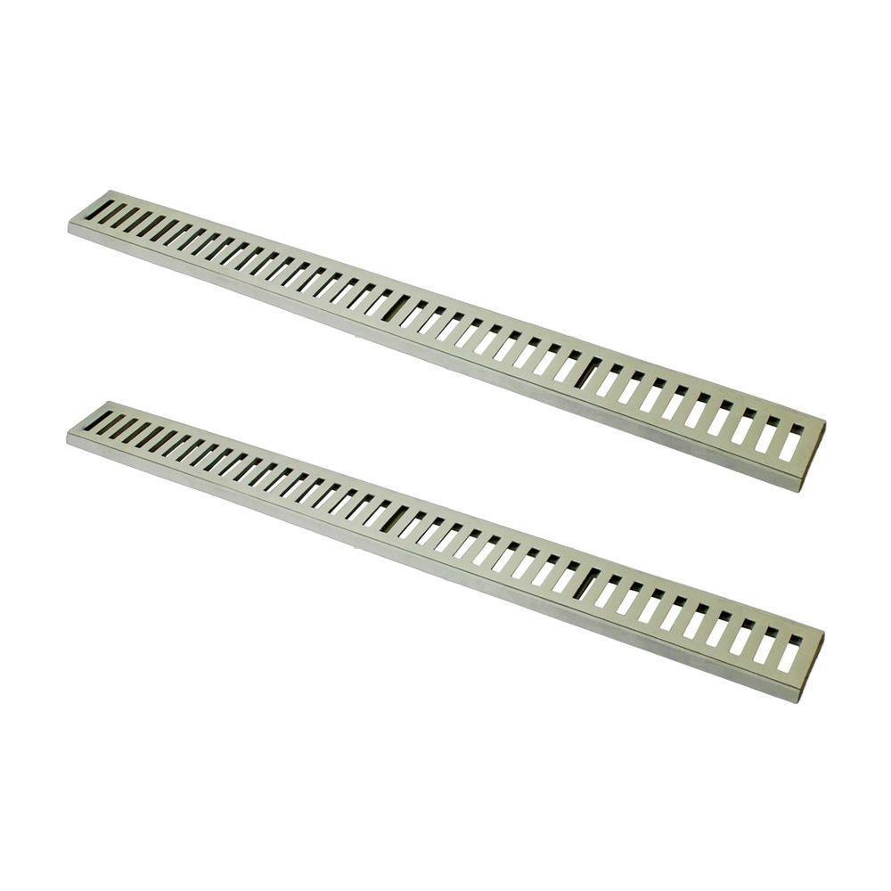 Kit 2 Ralo Grelha Linear Caixilho Em Alumínio Bege 15x100cm - 1