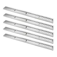 Kit 5 Ralo Grelha Linear Caixilho Alumínio Polido 10x100cm - 1
