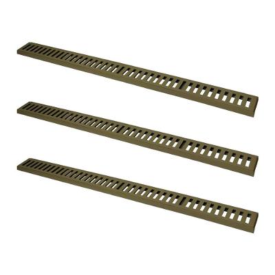 Kit 3 Ralo Grelha Linear Caixilho Em Alumínio Fendi 15x100cm