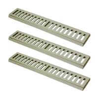 Kit 3 Ralo Grelha Linear Caixilho Em Alumínio Bege 15x50cm - 1