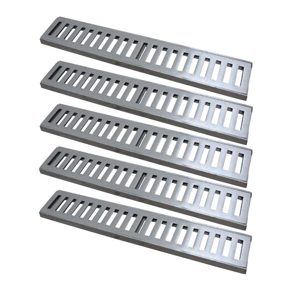 Kit 5 Ralo Grelha Linear Caixilho Alumínio Escovado 15x50cm - 1