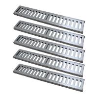 Kit 5 Ralo Grelha Linear Caixilho Alumínio Escovado 15x50cm - 1