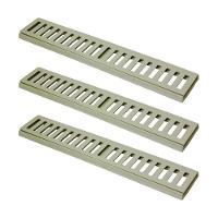 Kit 3 Ralo Grelha Linear Caixilho Em Alumínio Bege 20x50cm - 1
