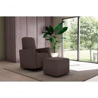 Poltrona Amamentação Com Balanço + Puff Veludo Marrom Matrix Annecy - 2