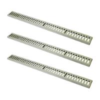 Kit 3 Ralo Grelha Linear Caixilho Em Alumínio Bege 20x100cm - 1