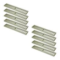 Kit 10 Ralo Grelha Linear Caixilho Em Alumínio Bege 15x50cm - 1