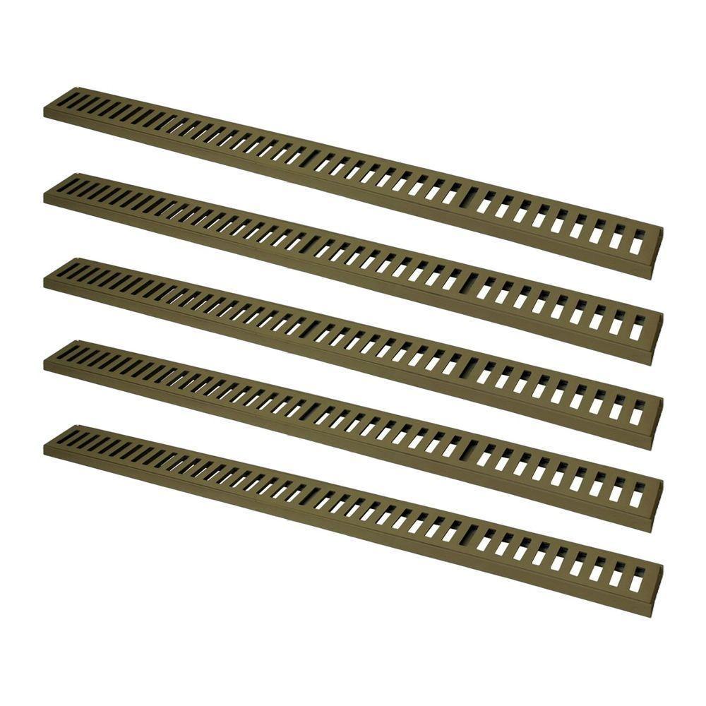 Kit 5 Ralo Grelha Linear Caixilho Em Alumínio Fendi 10x100cm - 1