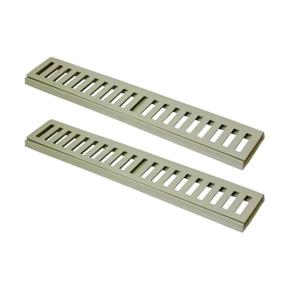 Kit 2 Ralo Grelha Linear Caixilho Em Alumínio Bege 20x50cm - 1