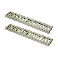 Kit 2 Ralo Grelha Linear Caixilho Em Alumínio Bege 20x50cm - 1