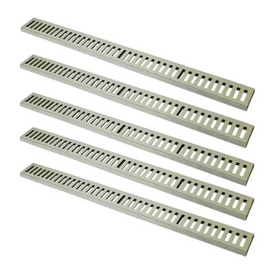 Kit 5 Ralo Grelha Linear Caixilho Em Alumínio Bege 15x100cm