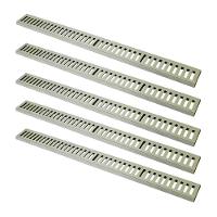 Kit 5 Ralo Grelha Linear Caixilho Em Alumínio Bege 15x100cm - 1