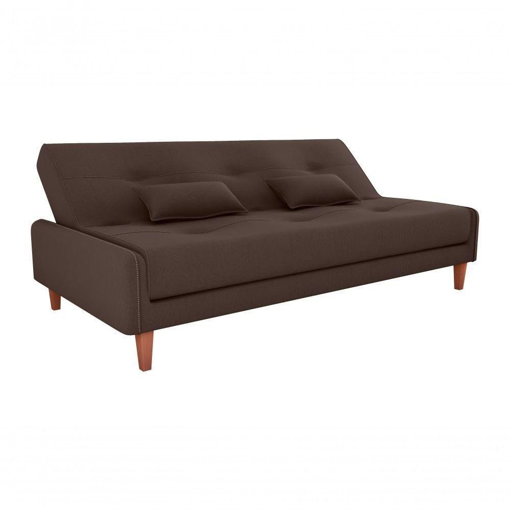 Sofá Cama Blanca 3 Lugares Sala Premium Suede Marrom Matrix - 3