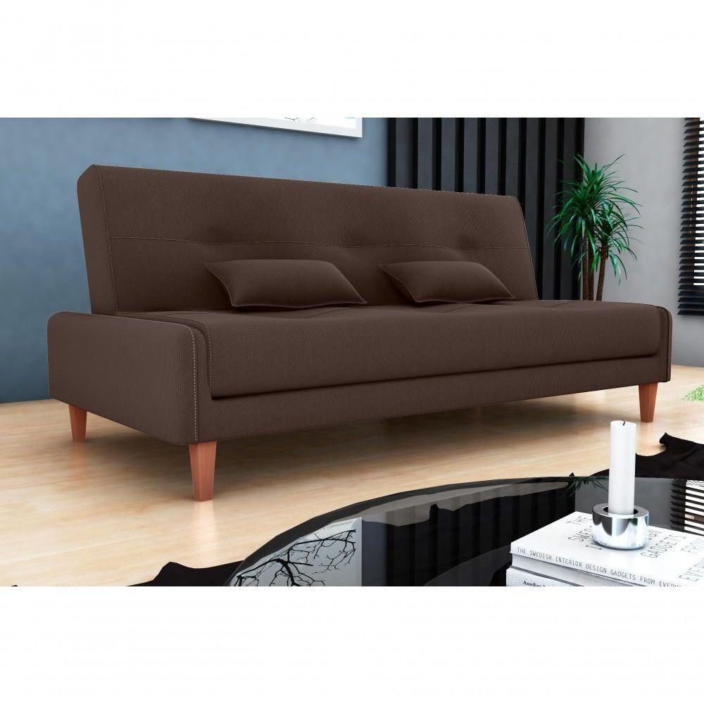 Sofá Cama Blanca 3 Lugares Sala Premium Suede Marrom Matrix - 4