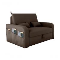 Sofá Cama Lady Day 2 Lugares Conforto Veludo Marrom Matrix Sala Com Baú - 1