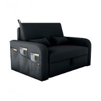 Sofá Cama Lady Day 2 Lugares Conforto Veludo Preto Matrix Sala Com Baú - 1