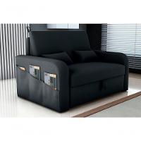 Sofá Cama Lady Day 2 Lugares Conforto Veludo Preto Matrix Sala Com Baú - 2