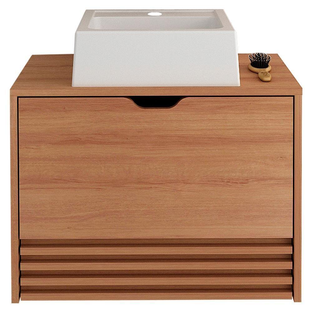 Gabinete Com Cuba Para Banheiro Bn3630x13 Amendoa Tecno Mobili Amendoa - 1