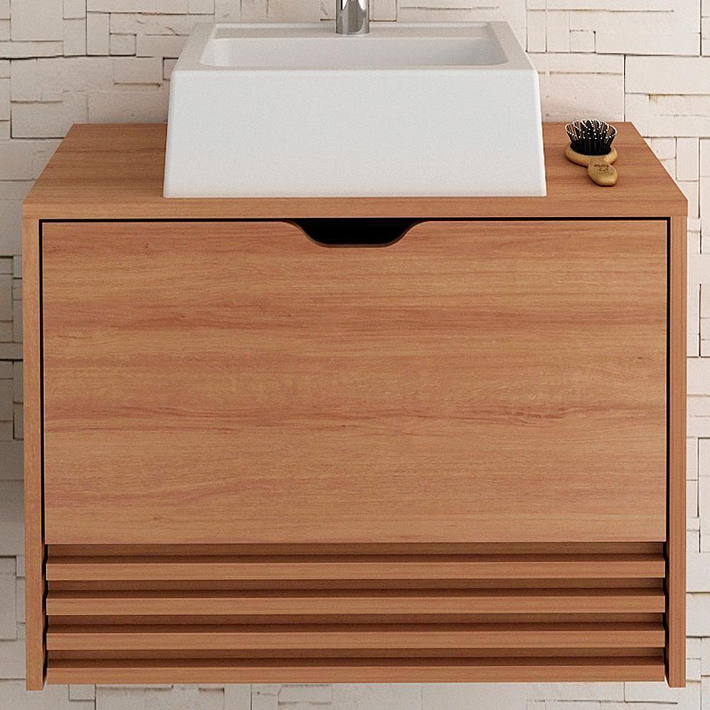 Gabinete Com Cuba Para Banheiro Bn3630x13 Amendoa Tecno Mobili Amendoa - 3