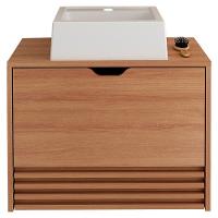 Gabinete Com Cuba Para Banheiro Bn3630x13 Amendoa Tecno Mobili Amendoa - 1