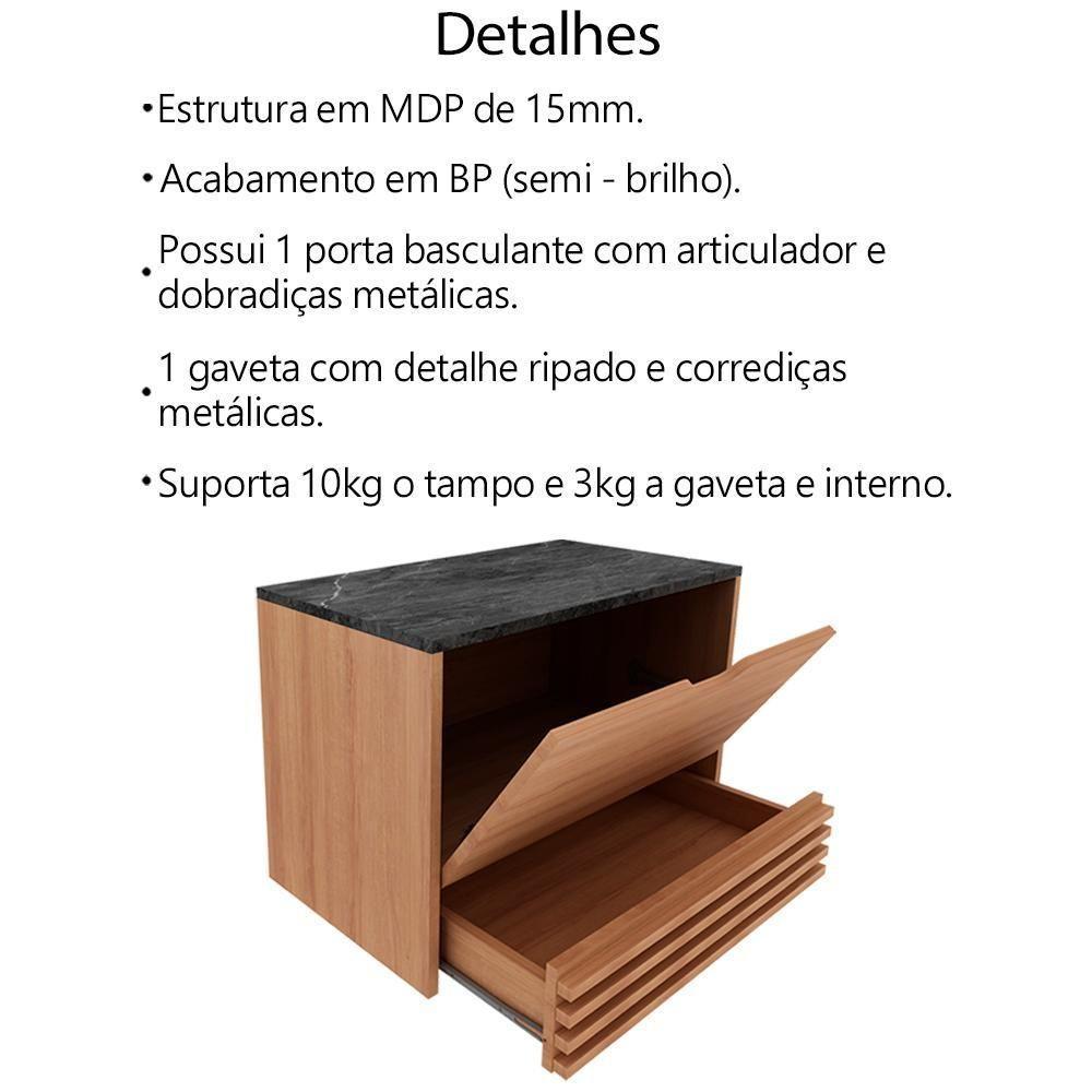 Gabinete Com Cuba Para Banheiro Bn3630x13 Amendoa Marmore Lunar Tecno Mobili Amendoa Marmore Lunar - 6
