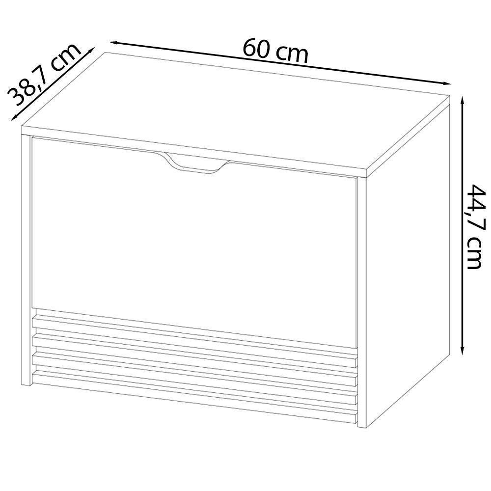 Gabinete Com Cuba Para Banheiro Bn3630x13 Amendoa Marmore Lunar Tecno Mobili Amendoa Marmore Lunar - 10