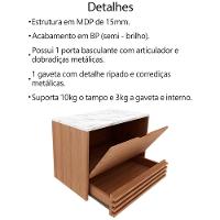 Gabinete Com Cuba Para Banheiro Bn3630x13 Amendoa Marmore Branco Tecno Mobili Amendoa Marmore Branco - 5