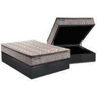Cama Box Baú Casal: Colchão Molas MasterPocket Ensacadas Paropas   Esplêndido Bordô + Base CRC Suede Gray(138x188) - 1