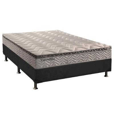 Cama Box Casal: Colchão Molas MasterPocket Ensacadas Paropas   Esplêndido + Base CRC Suede Cinza(138x188)