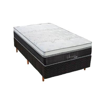 Cama Box Solteiro: Colchão Molas Ensacadas Polar Masterpocket Serenatta + Base Rústico Black(88X188)