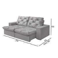 Sofá 2 Lugares Retrátil E Reclinável Martins M-176 Veludo Cinza - 3