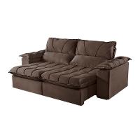 Sofá 5 Lugares Retrátil E Reclinável Martins M-178 Veludo Marrom - 1