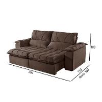 Sofá 5 Lugares Retrátil E Reclinável Martins M-178 Veludo Marrom - 3