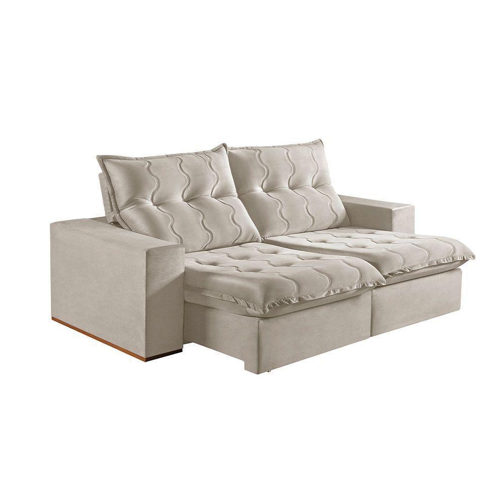 Sofá 5 Lugares Retrátil E Reclinável Martins M-177 Veludo Creme - 1