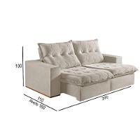 Sofá 5 Lugares Retrátil E Reclinável Martins M-177 Veludo Creme - 3