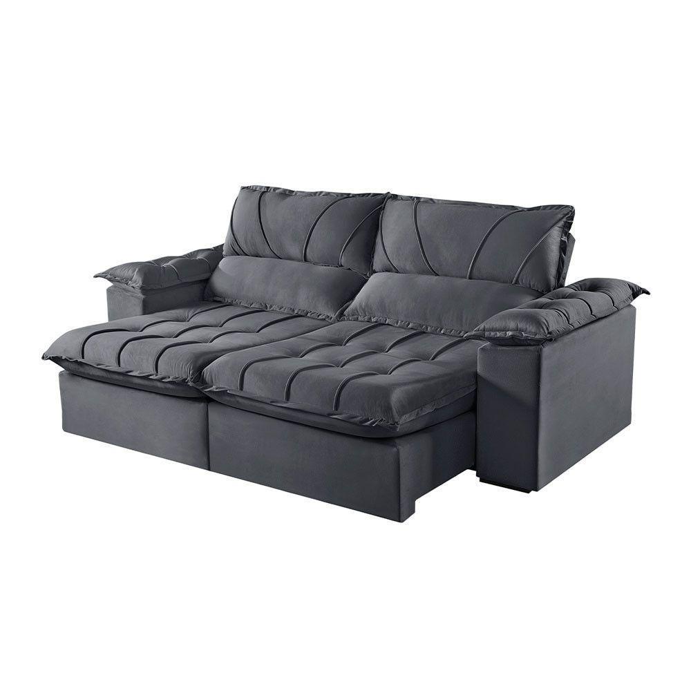 Sofá 5 Lugares Retrátil E Reclinável Martins M-178 Veludo Grafite - 1