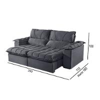 Sofá 5 Lugares Retrátil E Reclinável Martins M-178 Veludo Grafite - 2