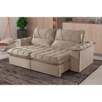 Sofá 5 Lugares Retrátil E Reclinável Martins M-178 Veludo Bege - 2